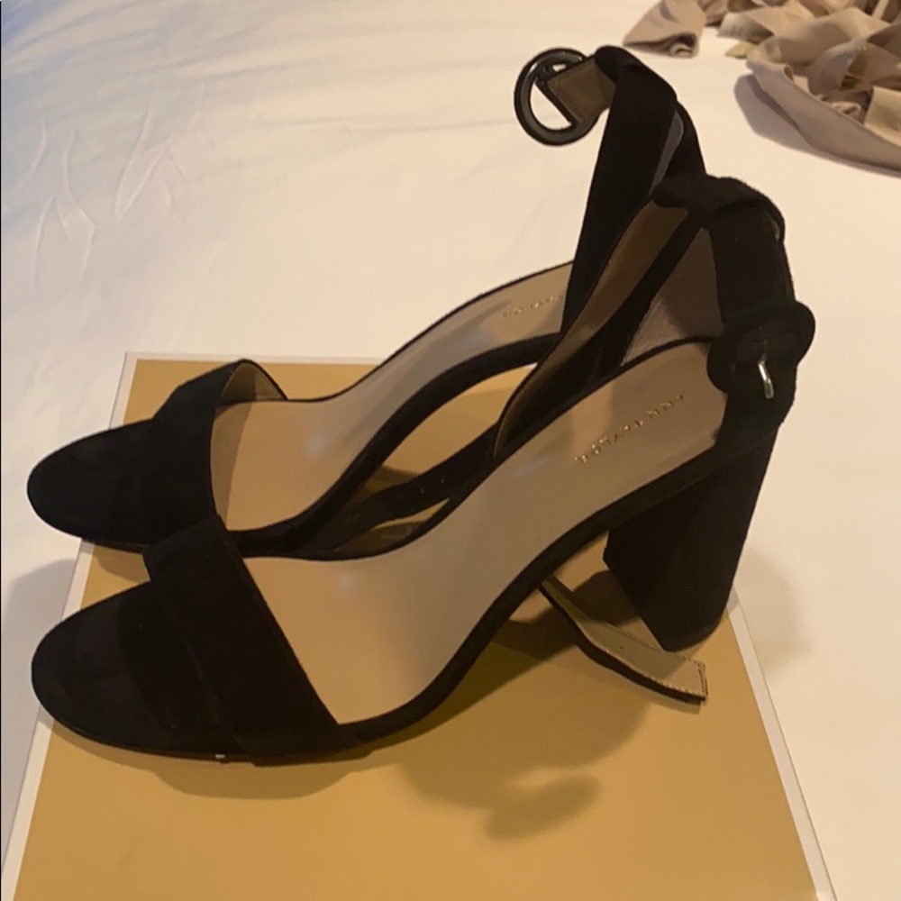 Black Suede Open Toe Sandals w/heel